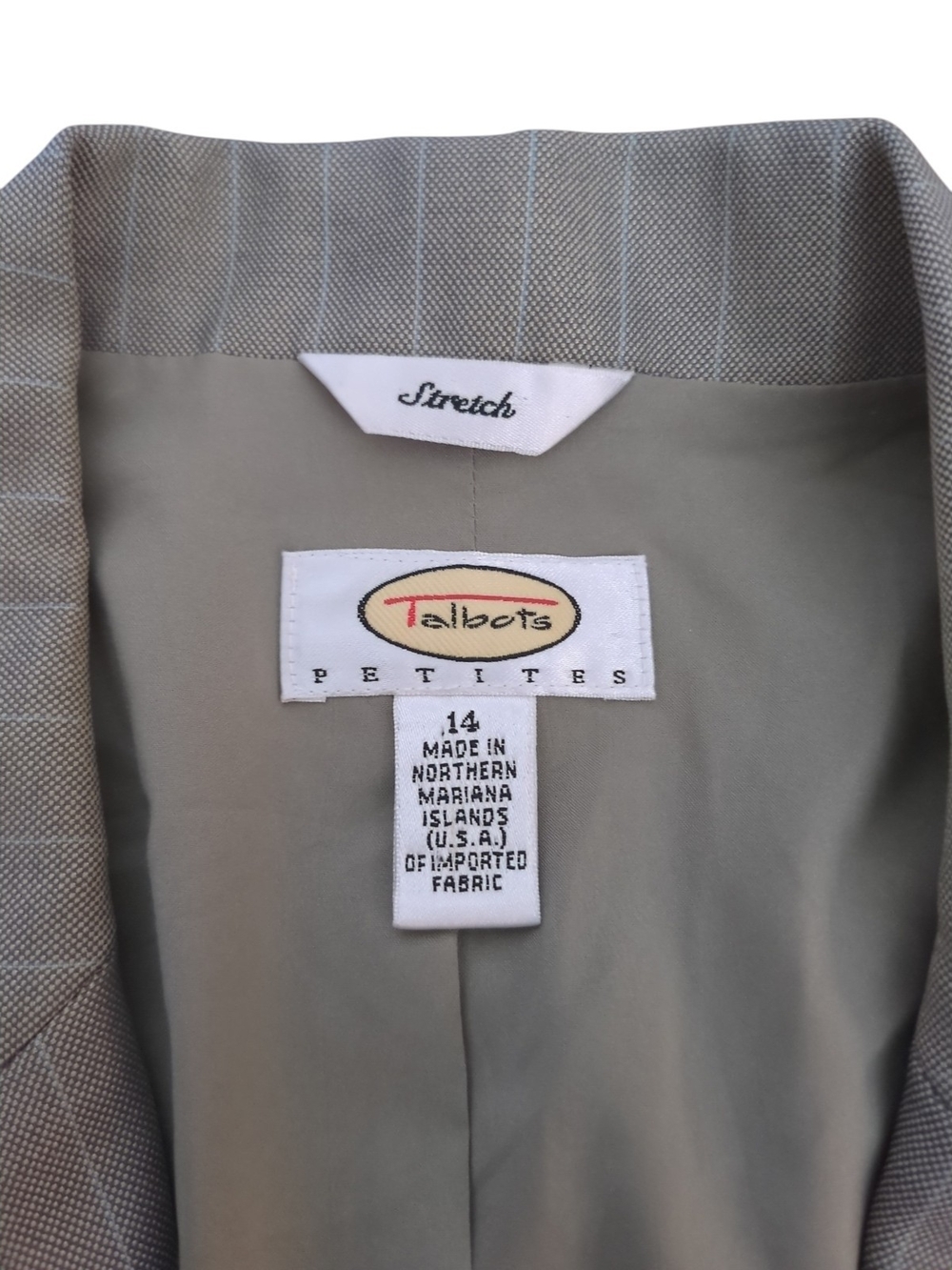 VTG Y2K Talbots Petites Wool Silk Pinstripe Pant Suit 14 Grey Quiet Luxury Corp - Picture 8 of 14